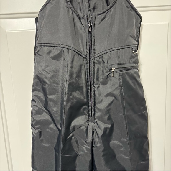 Sno Rags VTG Women's 8 Snowsuit Overalls Black Taiwan Snowpants Nylon Polyester - Picture 3 of 12